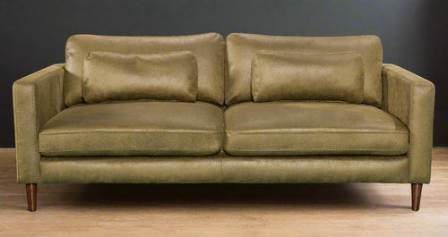 BELLA 3-Seater Moss Green Suede Lounge: Moss Hybrid (heavy duty imitation suede)