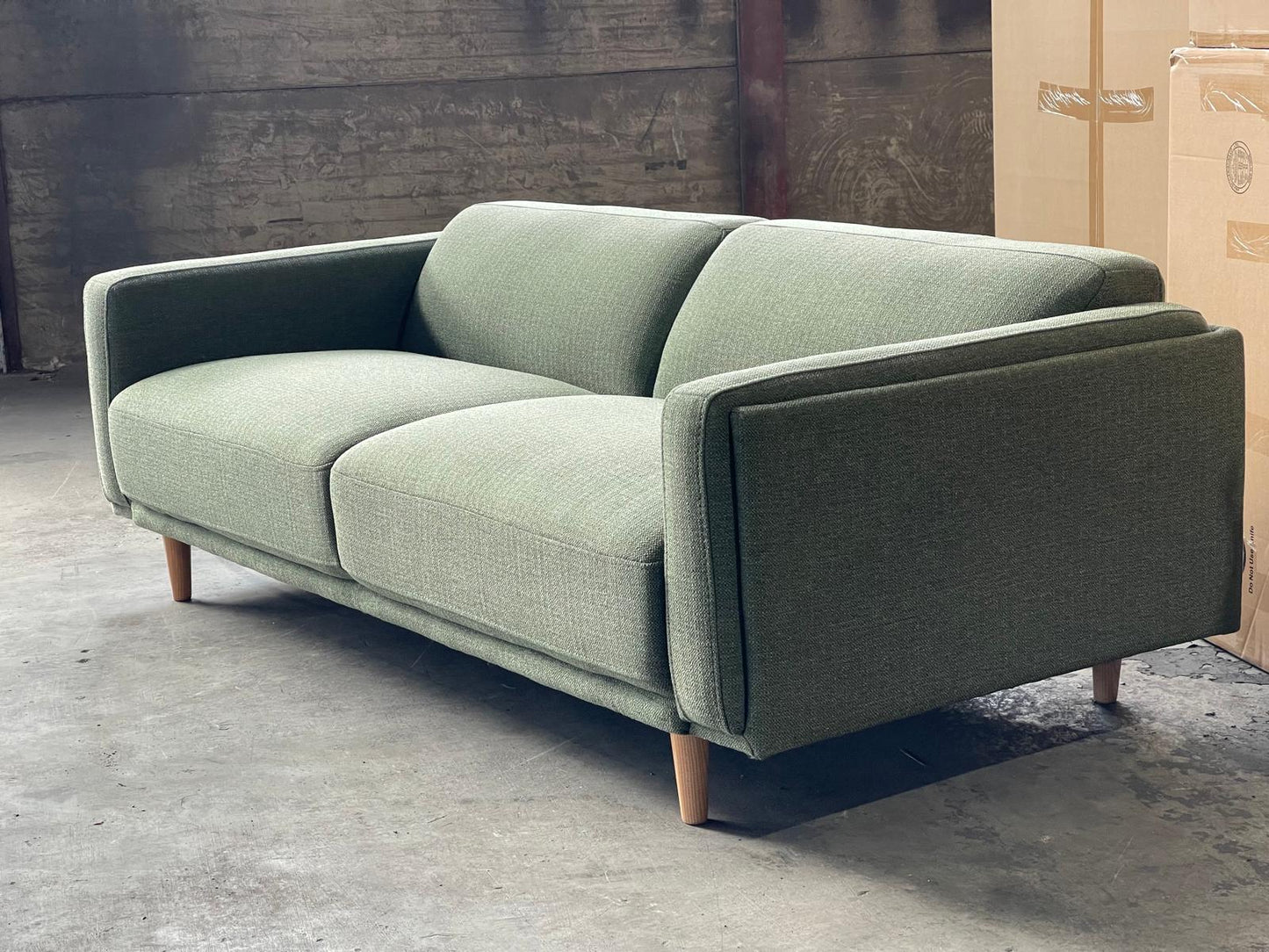 HUGO 3-Seater Green Fabric