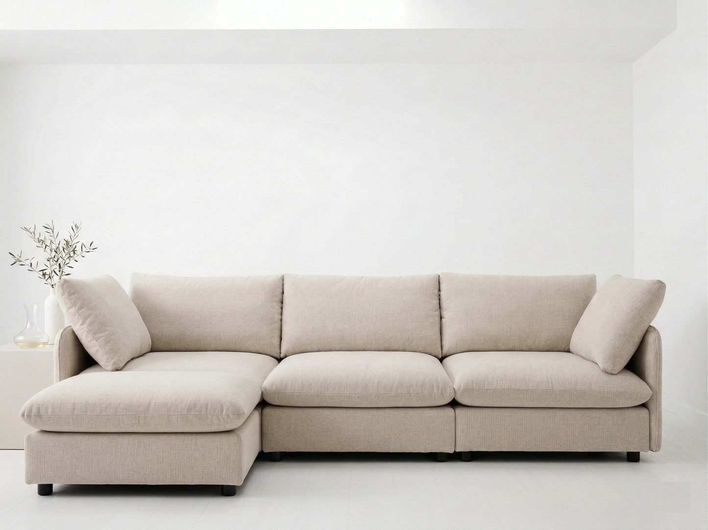 Jester Cloud 3.5 seater Sofa and Chaise Ottoman ( 4 pce) - Queen size Guest Bed