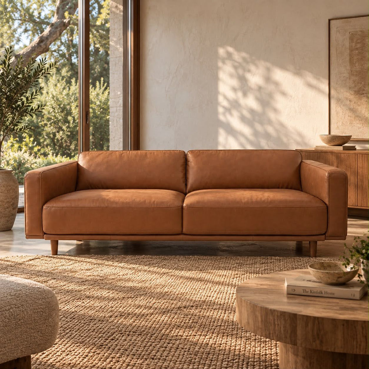 Hugo 3 Seater Tan Leather Sofa