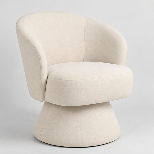 Circo Swivel Lounge Chair - Natural Off-White